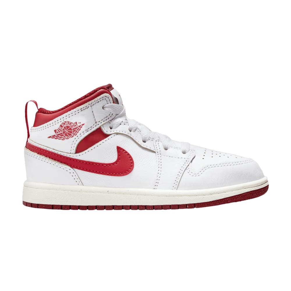Air Jordan 1 Mid SE PS White Dune Red