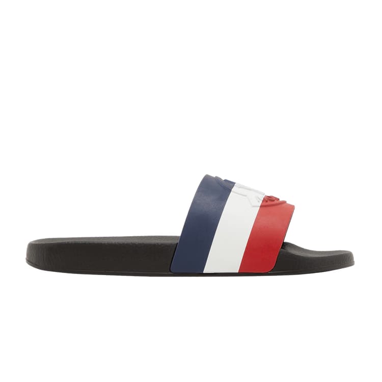 Moncler Basile Pool Slide Black Tricolour
