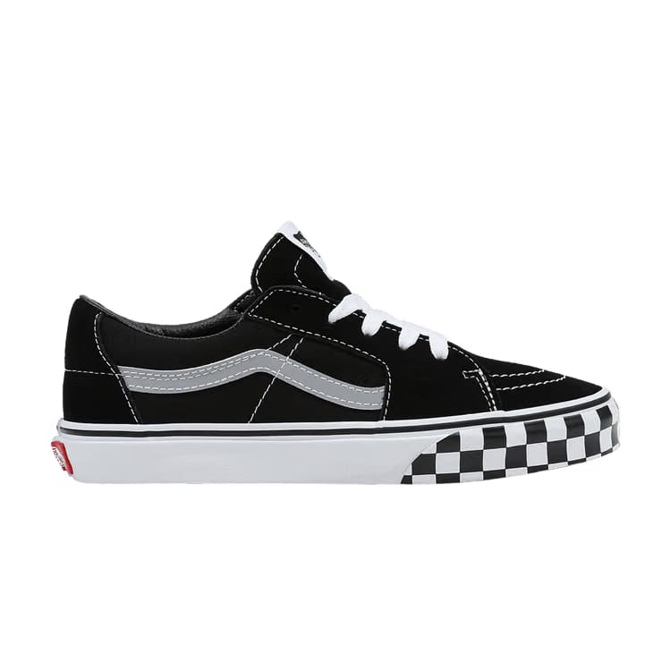 Sk8-Low Kids Reflective Sidestripe - Black Checkerboard