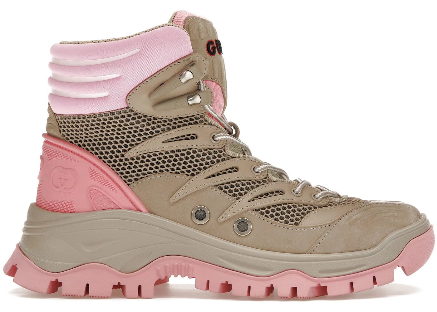 Gucci Wmns Lace Up Ankle Boot 'Beige Pink'