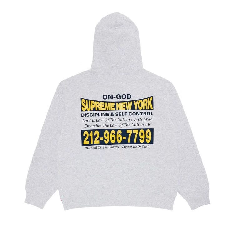 Supreme On God Hoodie Ash Grey