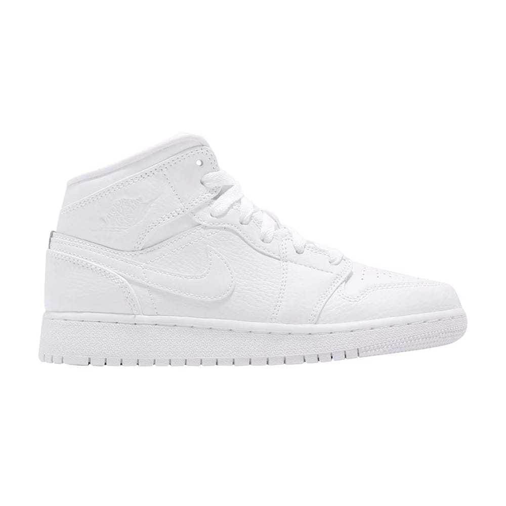 Air Jordan 1 Mid GS Triple White 2019