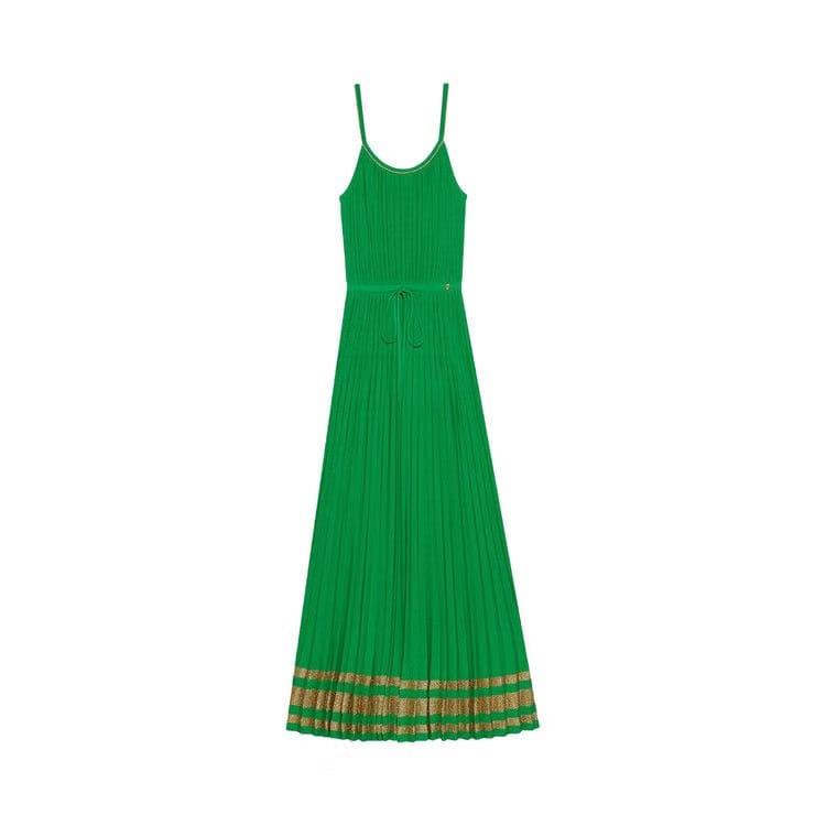 Gucci Dress With Interlocking G Green/Gold