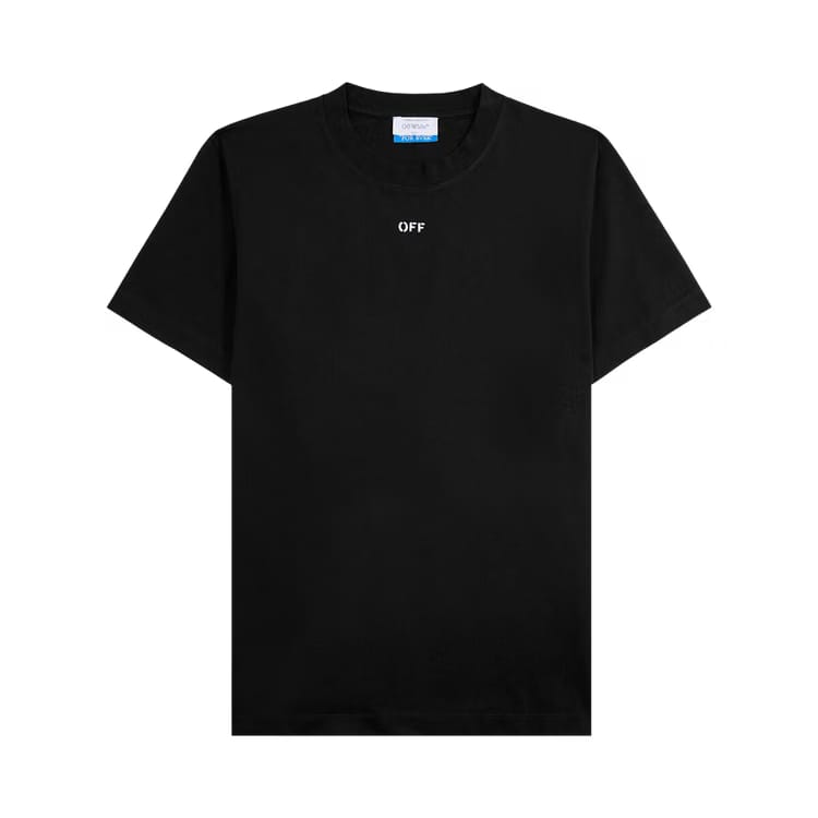 Off-White Off Stamp Slim Shorts-Sleeve T-Shirt Black/White