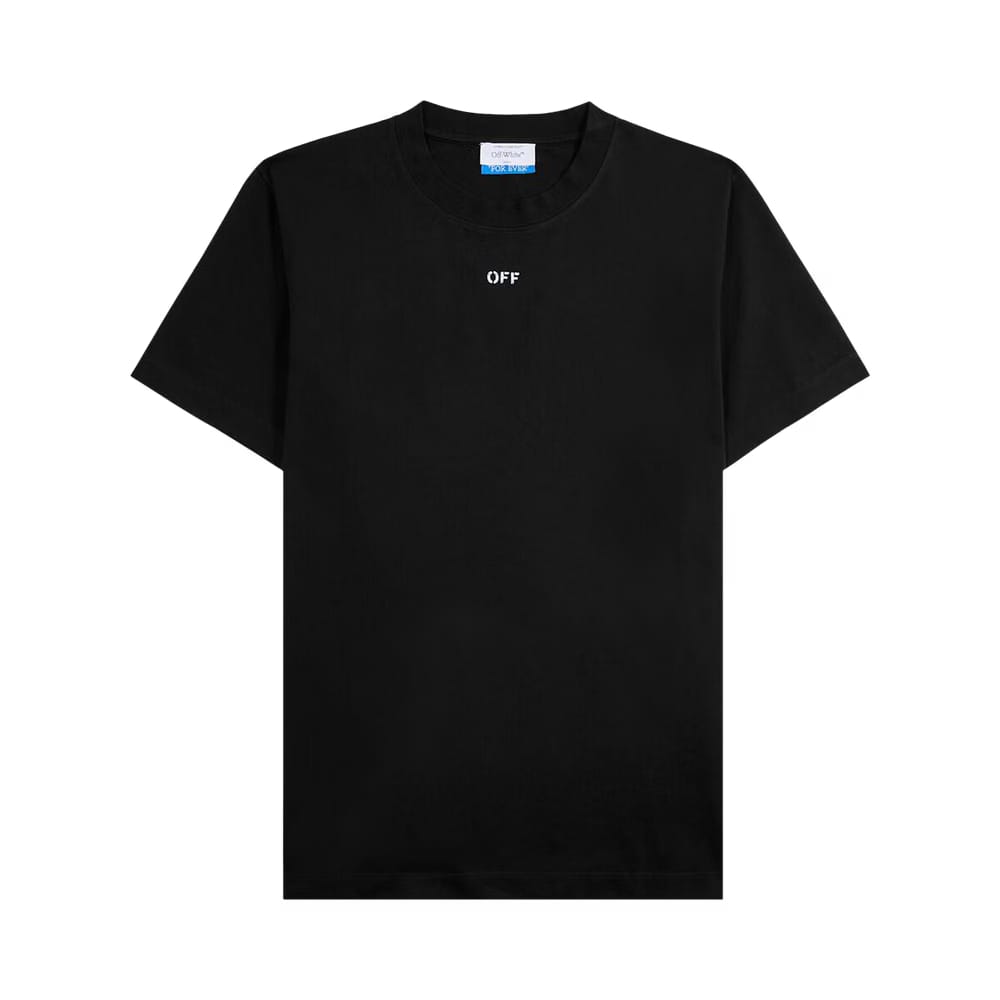 Off-White Off Stamp Slim Shorts-Sleeve T-Shirt Black/White