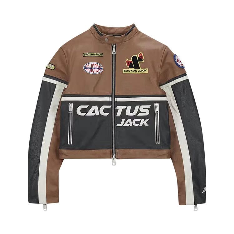 Cactus Jack by Travis Scott x Travis Scott Cactus Jack Leather Jacket Archaeo Brown