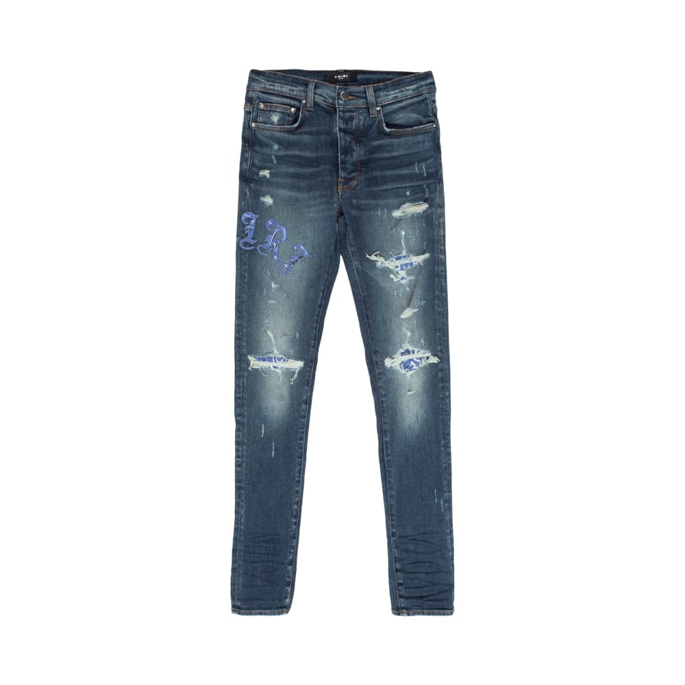 Amiri Skinny Old English Logo Jean Deep Classic