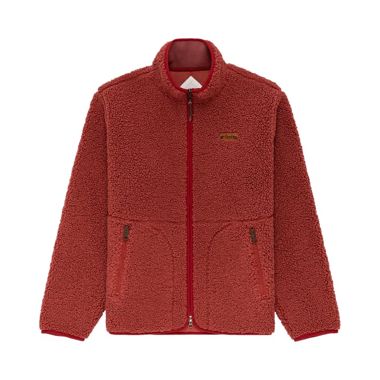 Aimé Leon Dore Full-Zip Deep Pile Fleece Jacket Marsala