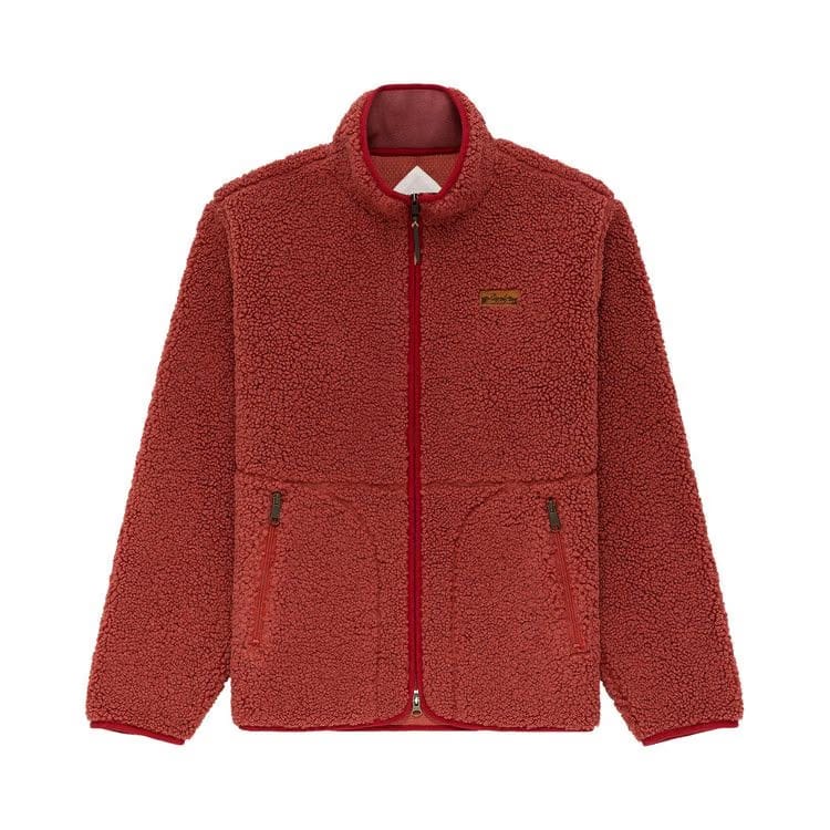 Aimé Leon Dore Full-Zip Deep Pile Fleece Jacket Marsala