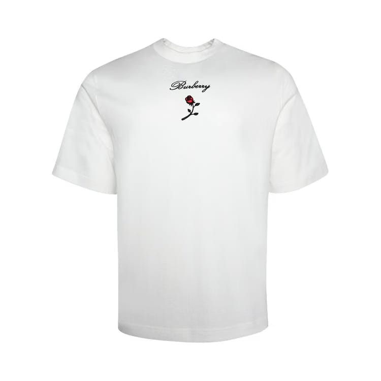 Burberry Logo Embroidered Crewneck T-Shirt Rain