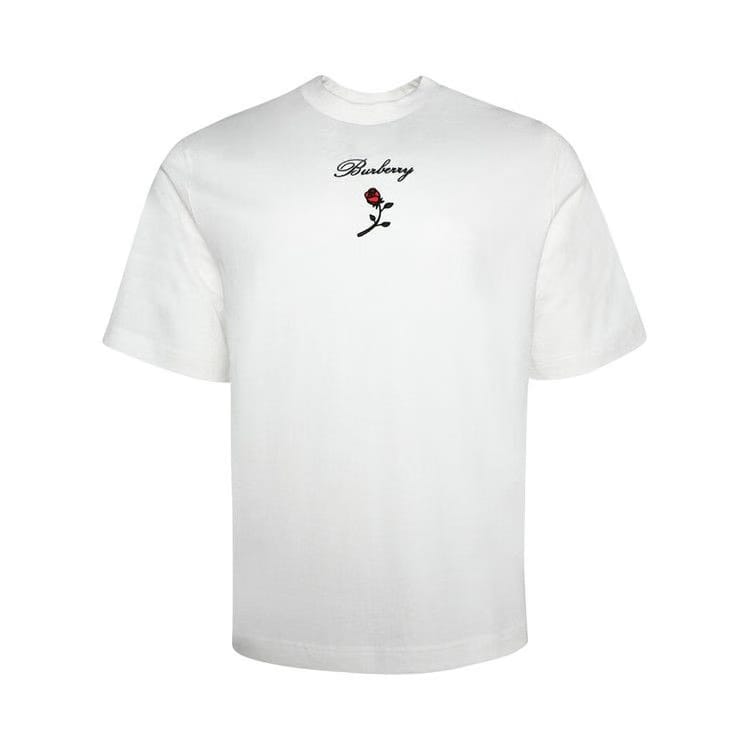 Burberry Logo Embroidered Crewneck T-Shirt Rain