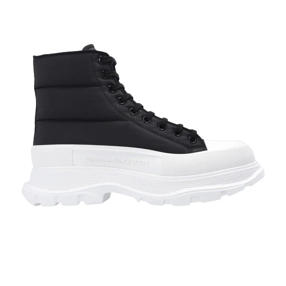 Alexander McQueen Tread Slick Boot Black White Nylon