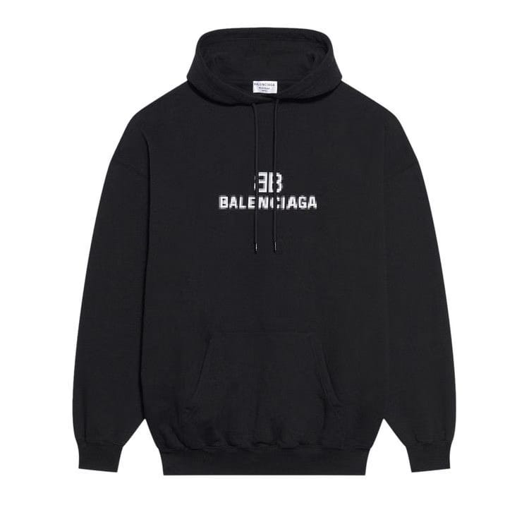 Balenciaga BB Pixel Medium Fit Hoodie Black/White
