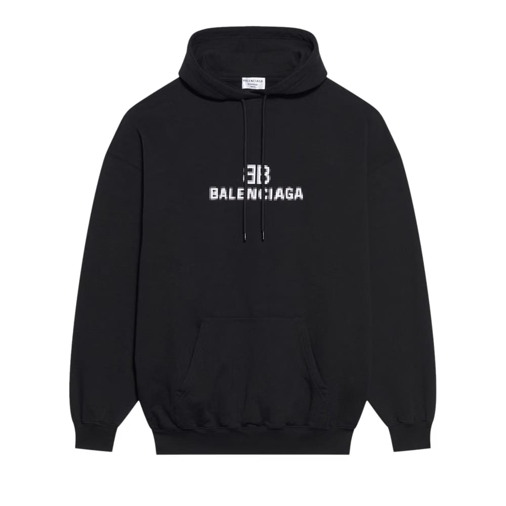 Balenciaga BB Pixel Medium Fit Hoodie Black/White