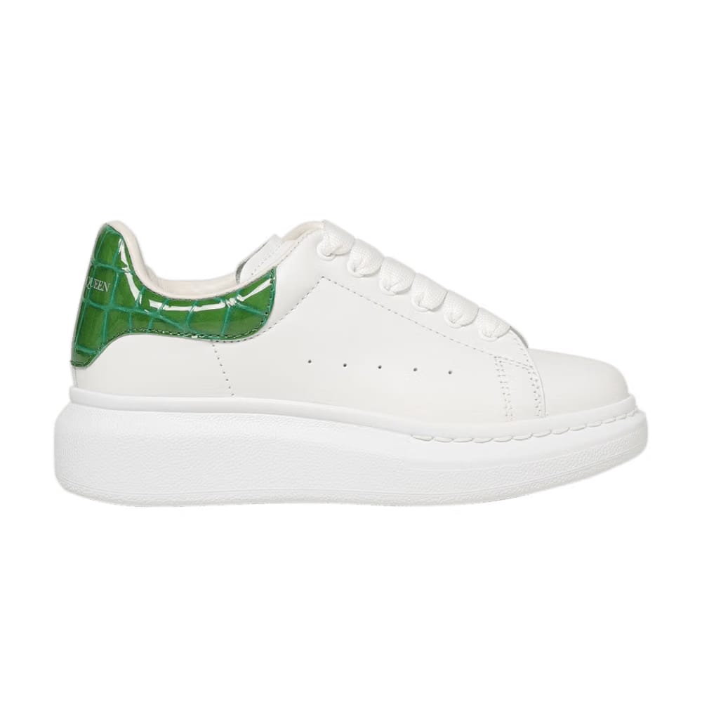 Alexander Mcqueen Oversized Sneaker Kids Chrome Green Crocodile