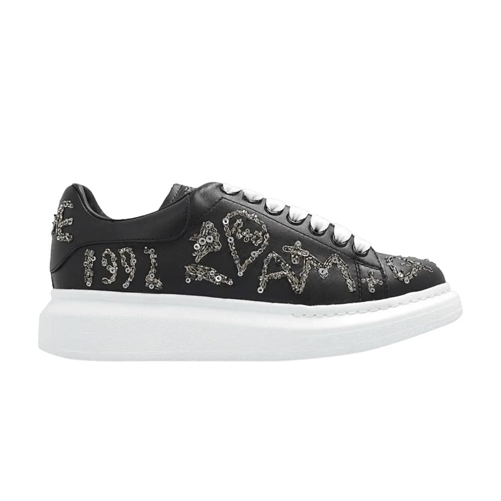Alexander McQueen Wmns Oversized Sneaker 'Black White Sequins'