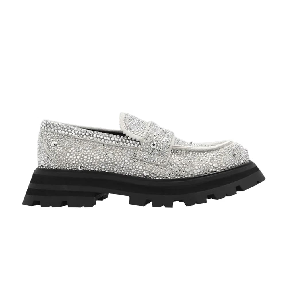 Alexander McQueen Wmns Wander Loafer 'New Ivory Crystal Embellished'