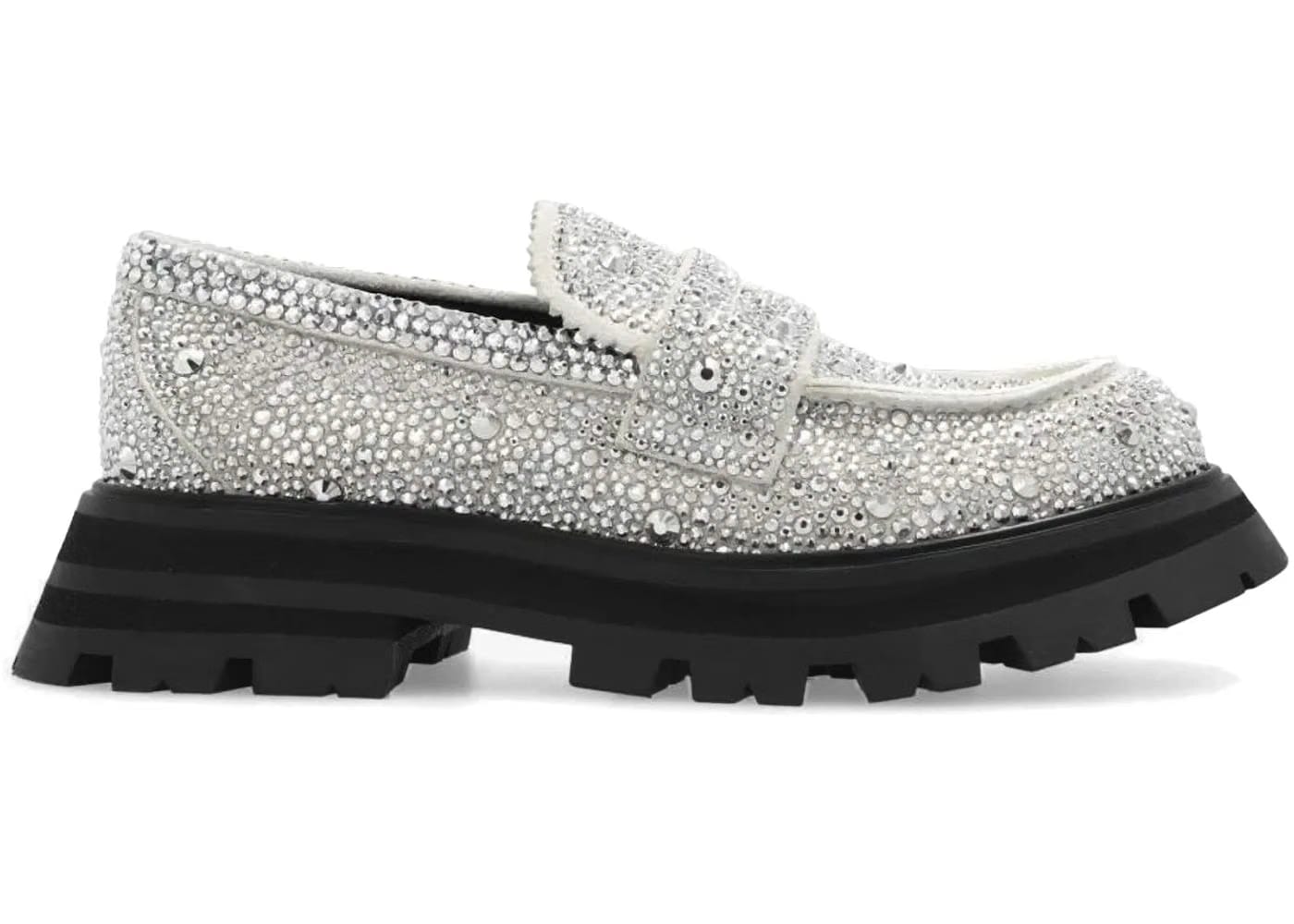 Alexander McQueen Wmns Wander Loafer 'New Ivory Crystal Embellished'