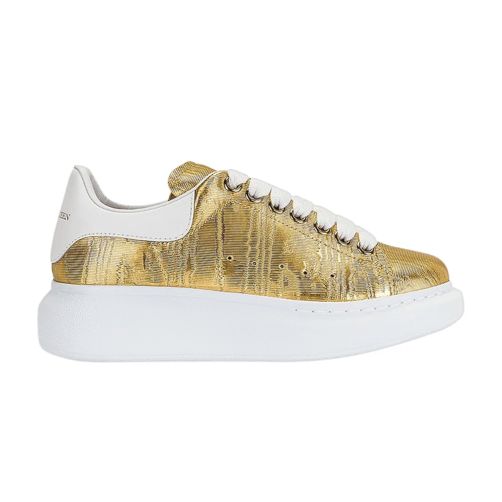 Alexander McQueen Oversized Sneaker Gold Lacquered Moiré