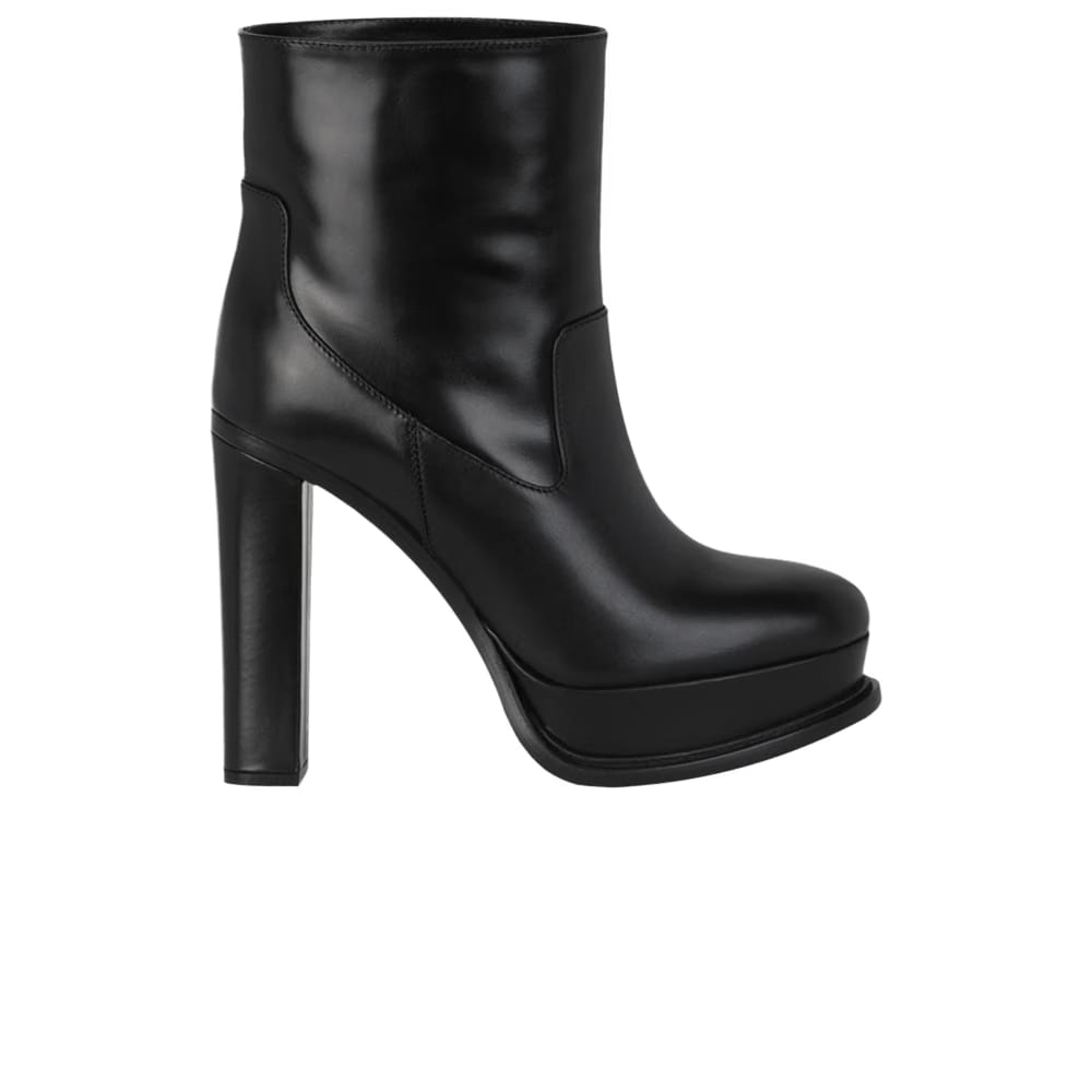 Alexander McQueen Wmns Leather Ankle Boot 'Black'