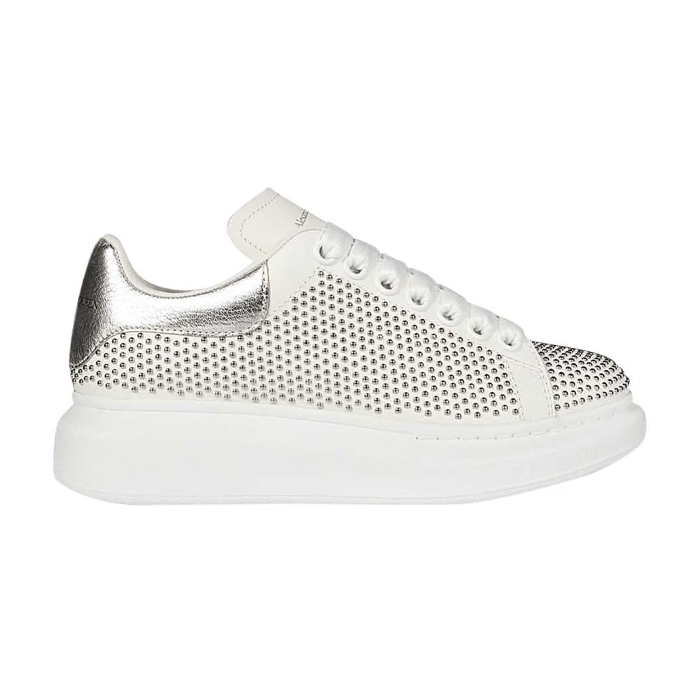 Alexander McQueen Wmns Oversized Sneaker 'White Silver Studded'