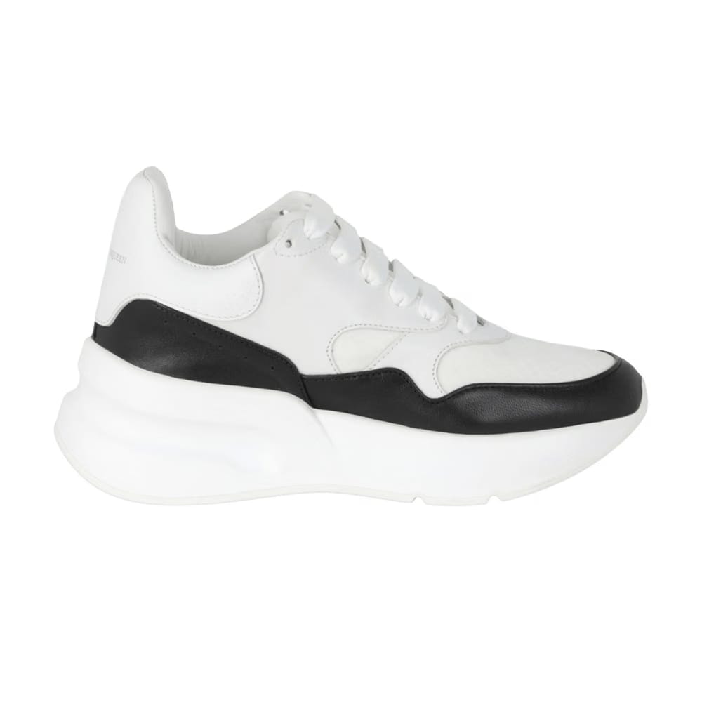 Alexander McQueen Wmns Oversized Leather Runner Sneaker 'White Black'