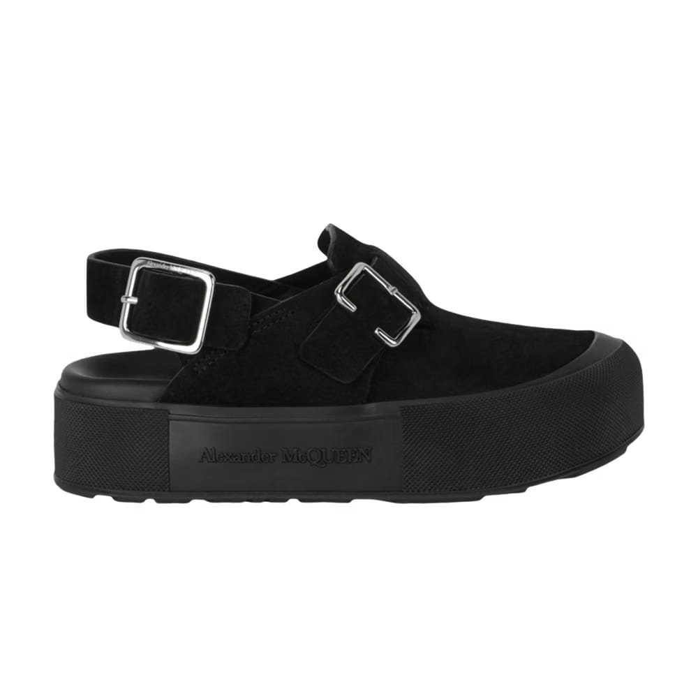 Alexander McQueen New Micmac Clog Black Silver
