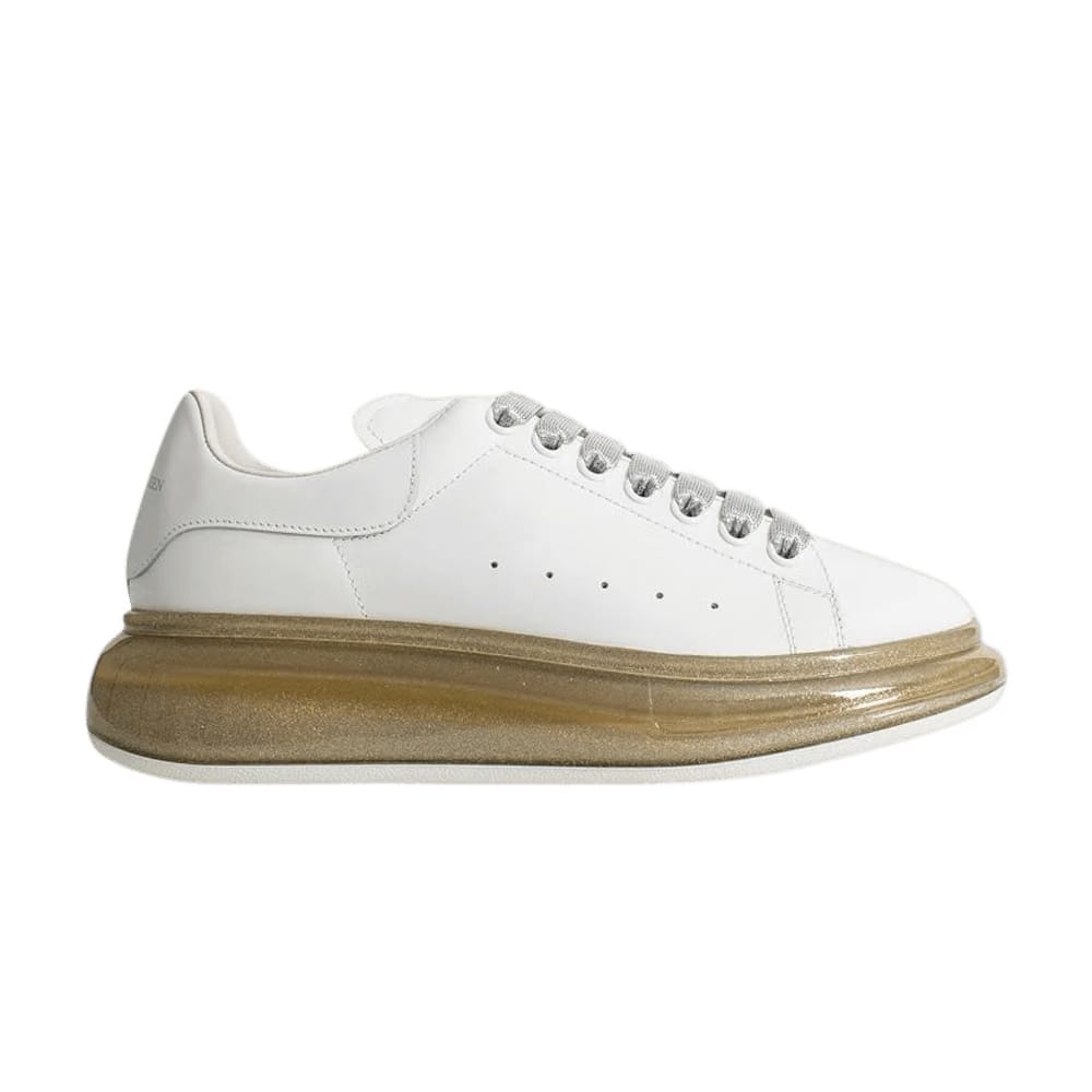 Alexander McQueen Wmns Oversized Sneaker 'White Brown Glitter'