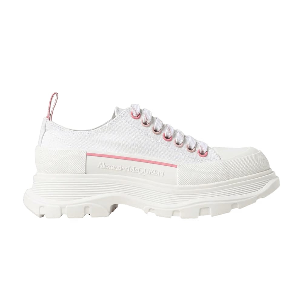 Alexander McQueen Wmns Tread Slick Lace Up 'White Soft Coral'