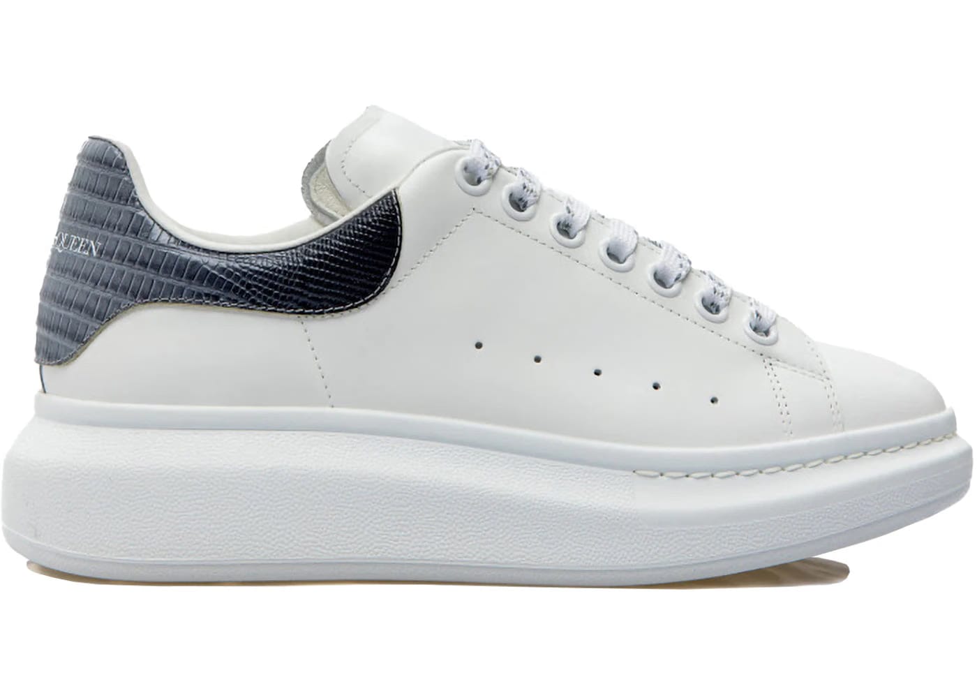 Alexander McQueen Oversized Sneaker White Black Silver Croc