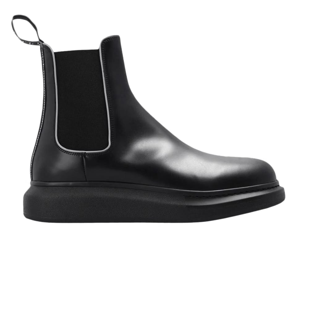 Alexander McQueen Hybrid Chelsea Boot Black Silver