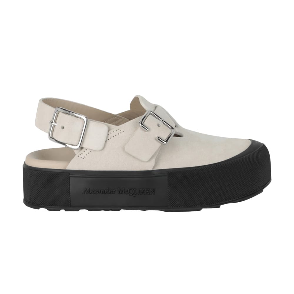 Alexander McQueen New Micmac Clog Beige Silver