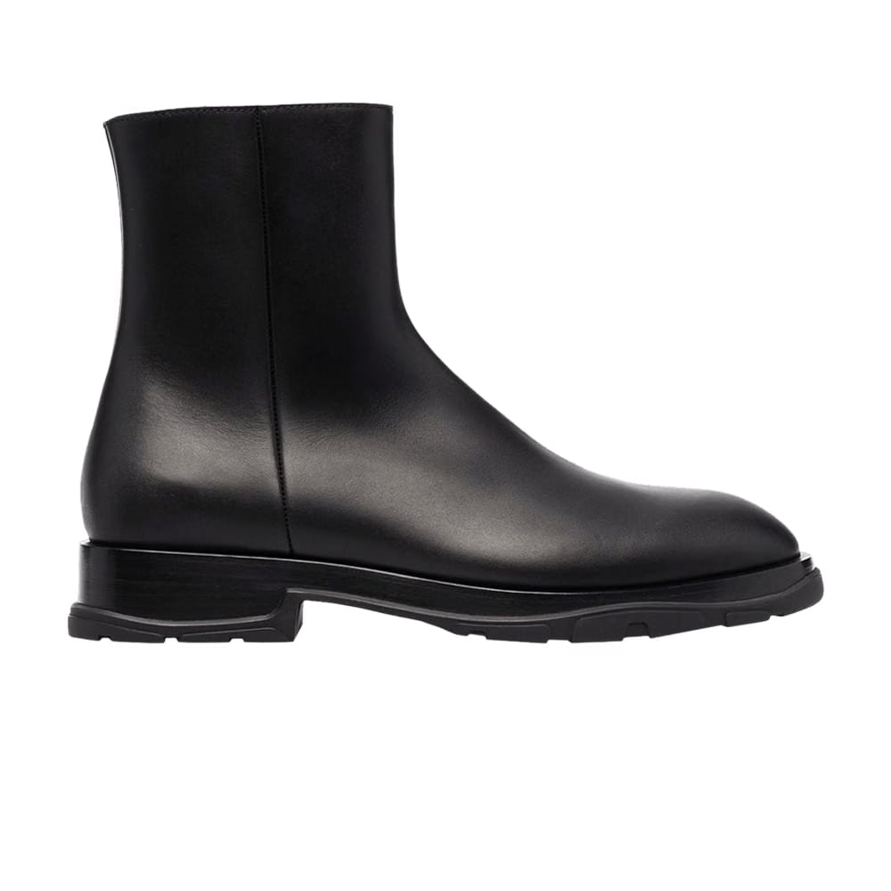 Alexander McQueen Half Leather Boot Black
