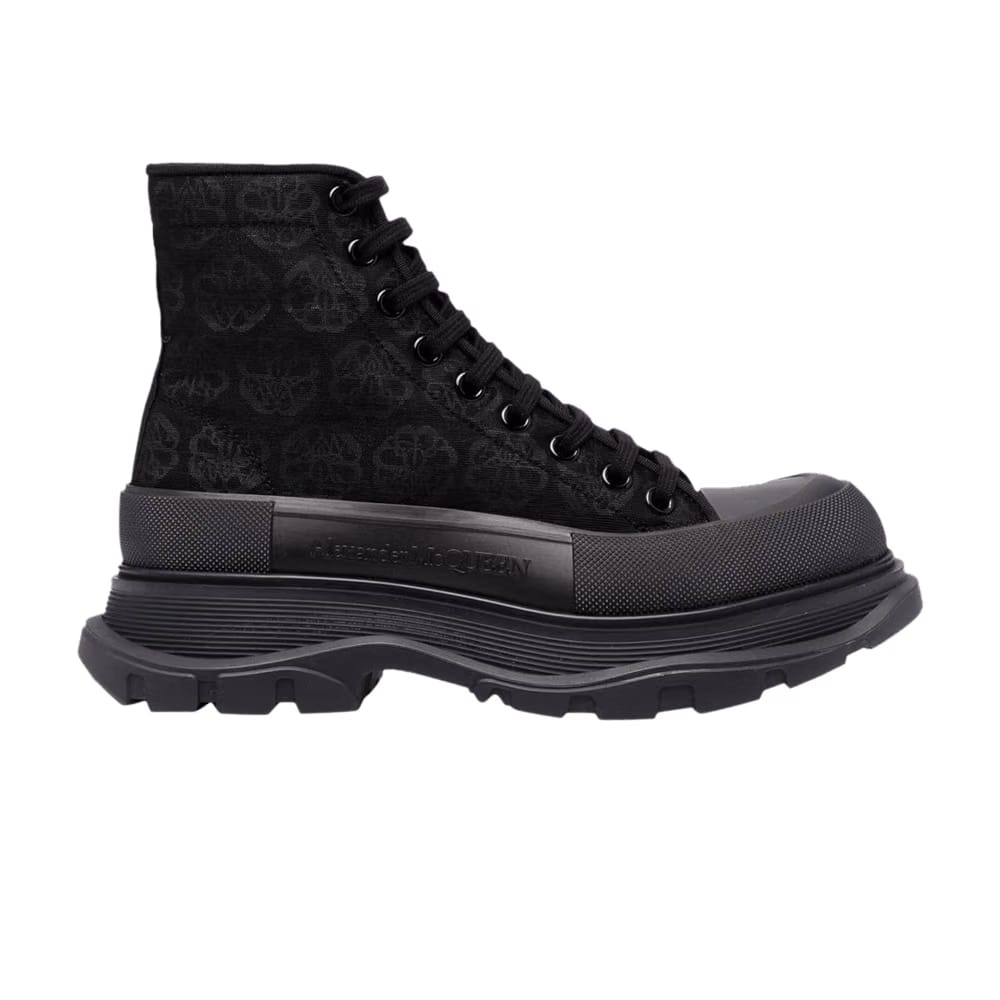 Alexander McQueen Tread Slick Boots Black Floral