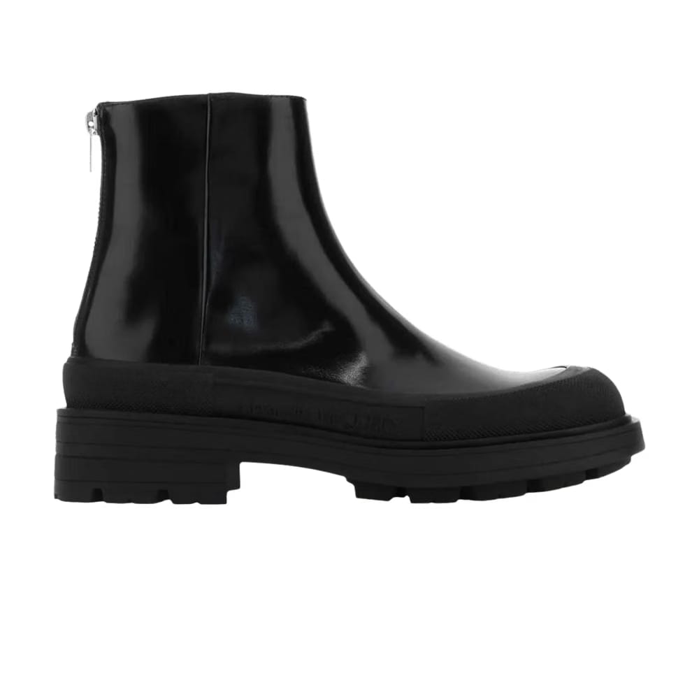 Alexander McQueen Tread Slick ZIpped Ankle Boot Black