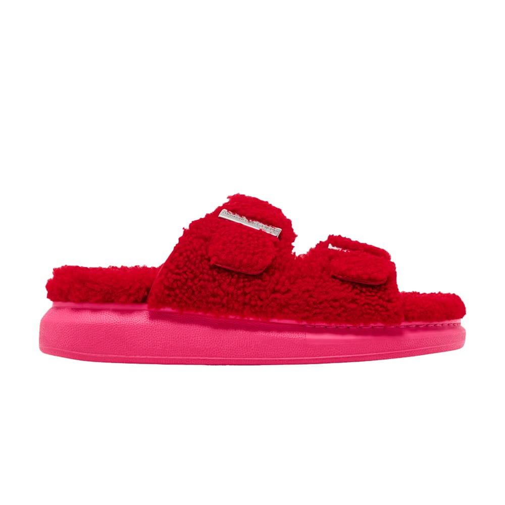 Alexander McQueen Wmns Oversized Hybrid Slide 'Shearling Red Pink'
