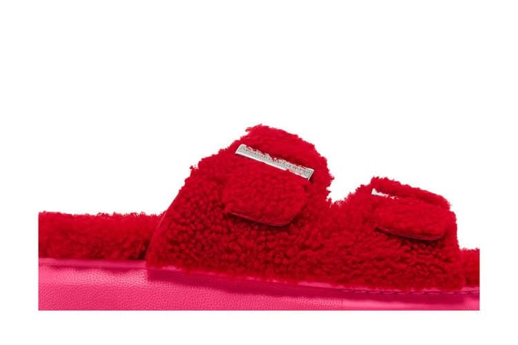 Alexander McQueen Wmns Oversized Hybrid Slide 'Shearling Red Pink'