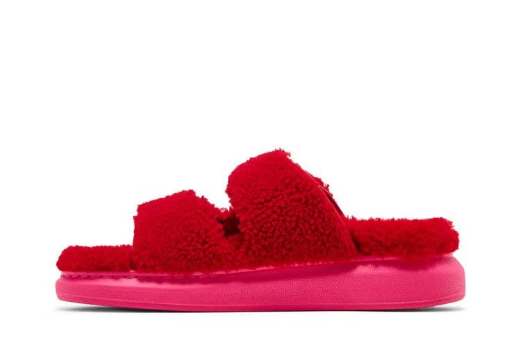 Alexander McQueen Wmns Oversized Hybrid Slide 'Shearling Red Pink'
