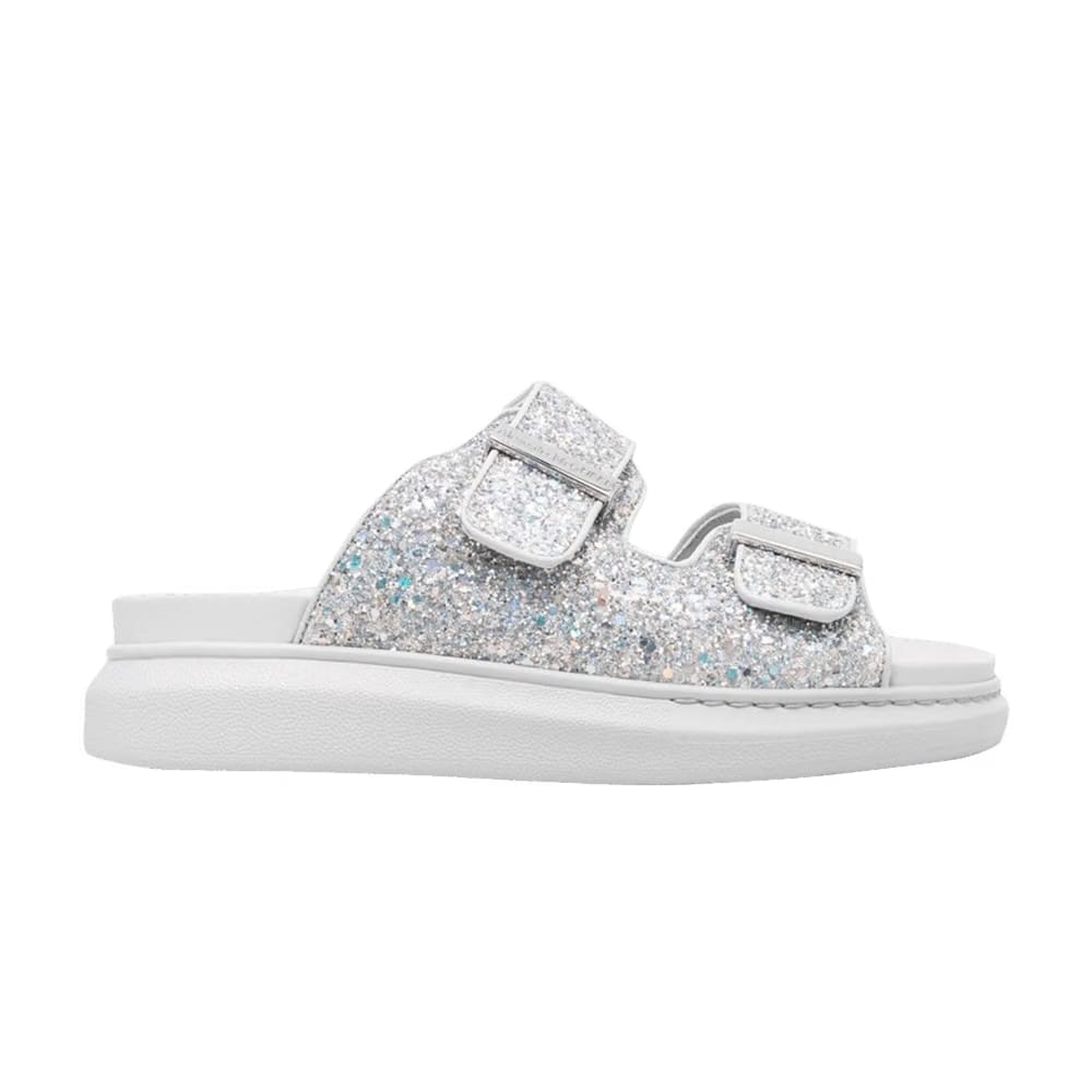 Alexander McQueen Wmns Oversized Hybrid Slide 'Silver Glitter'