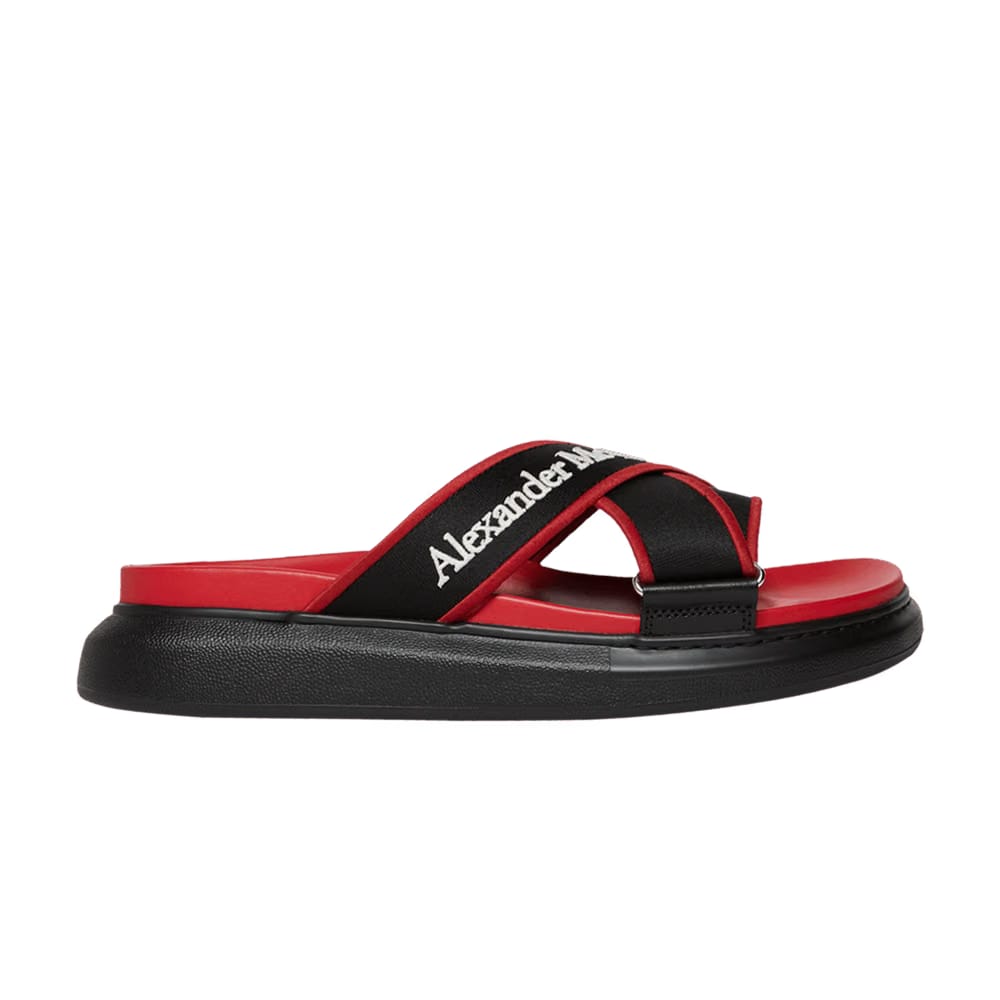 Alexander McQueen Oversized Hybrid Slide Red Black