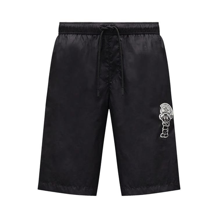 2 Moncler Patch Swim Shorts Black