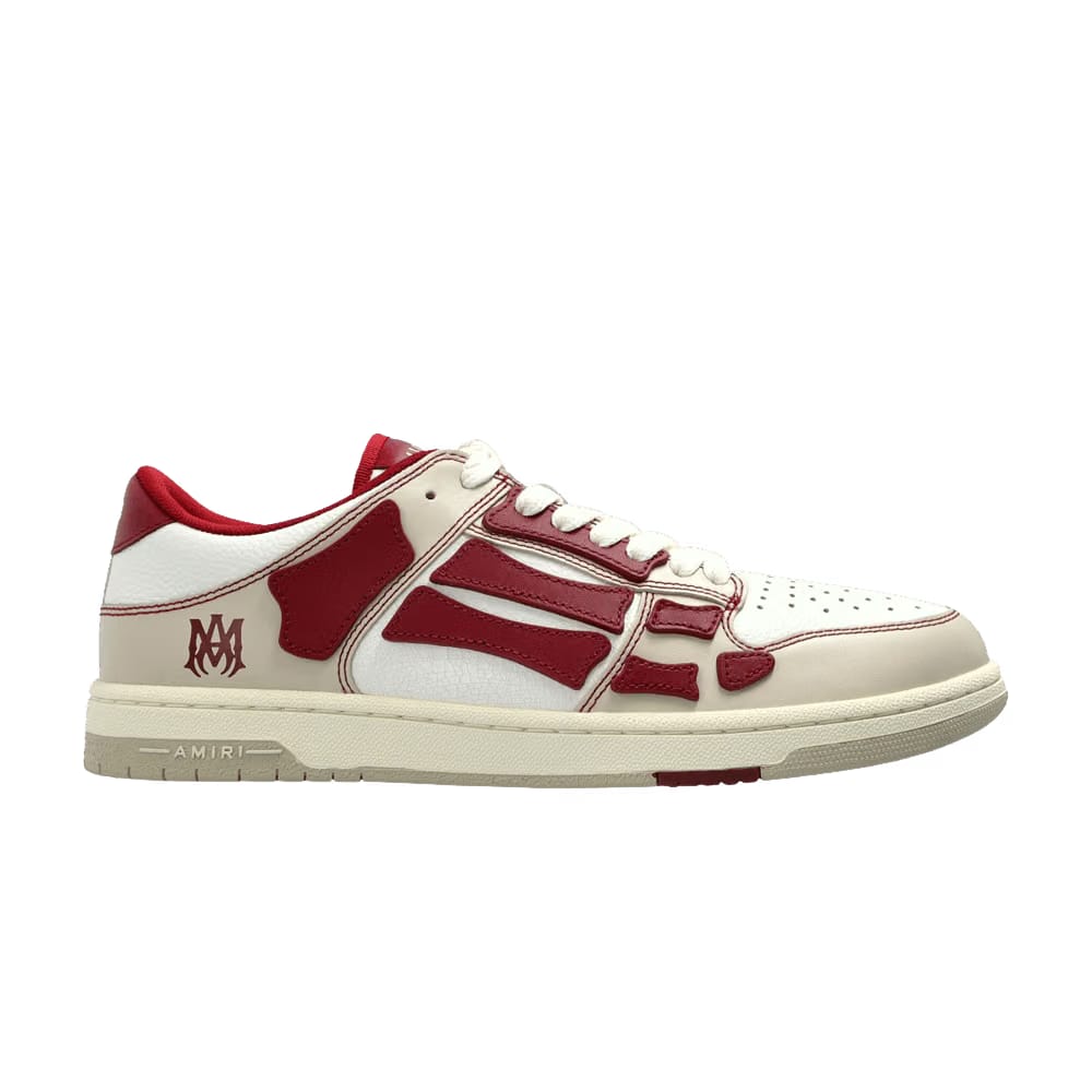 Amiri Skel Top Low Varsity - Cream Deep Red