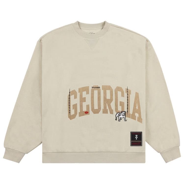 Cactus Jack by Travis Scott x Mitchell & Ness University Of Georgia Crewneck Tan