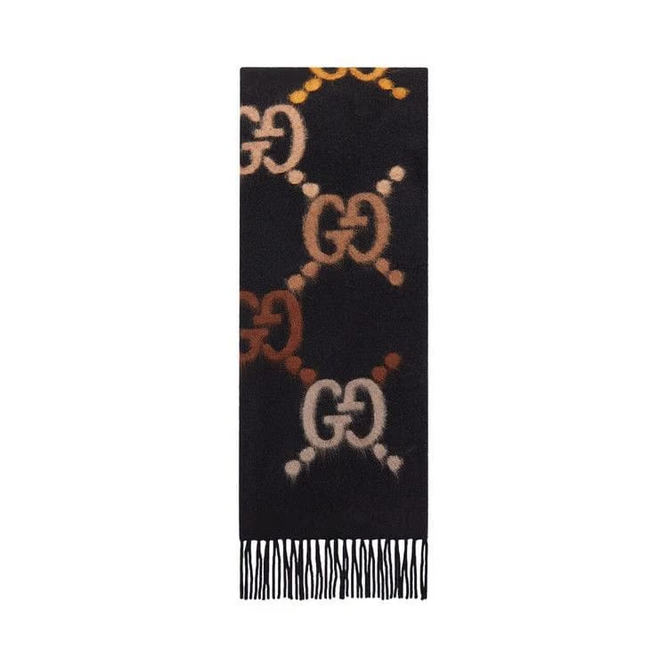 Gucci GG Wool Stole Black/Dark Brown