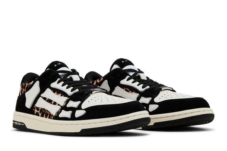 Amiri Skel Top Low Black White Leopard