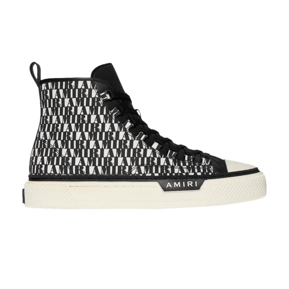 Amiri Court High Allover Logo - Black White