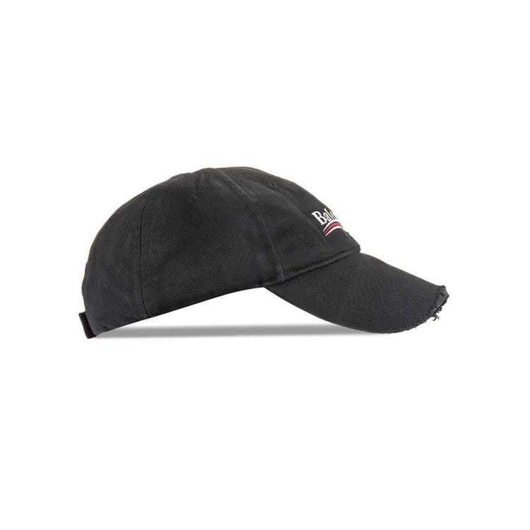 Balenciaga Political Destroyed Baseball Cap Black/White