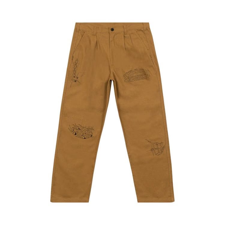 Brain Dead Whips And Chains Wide Leg Pleated Pants Khaki