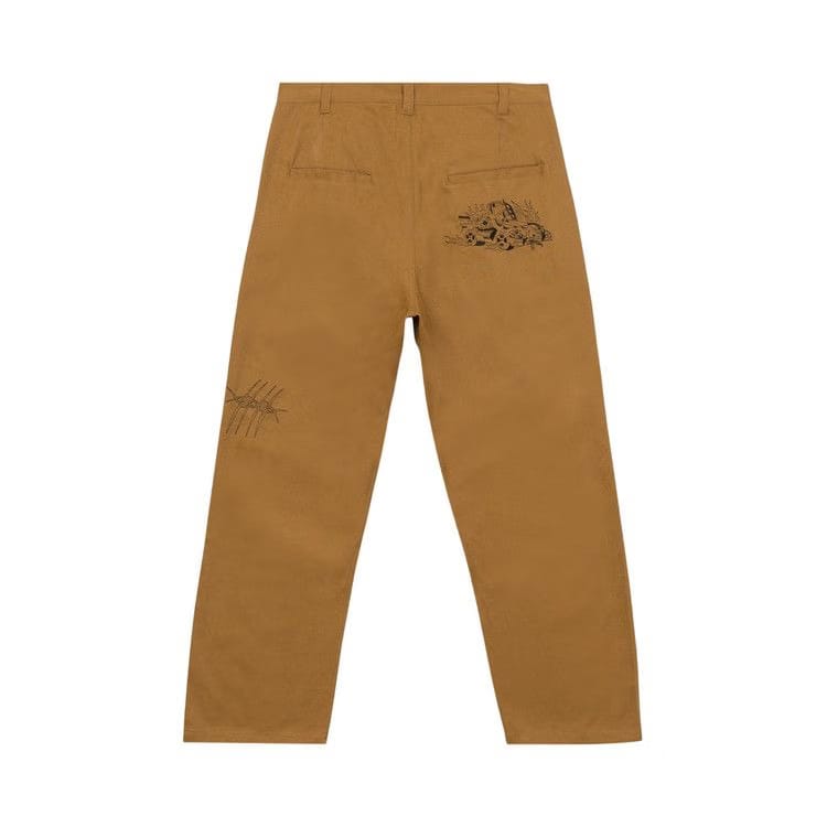Brain Dead Whips And Chains Wide Leg Pleated Pants Khaki