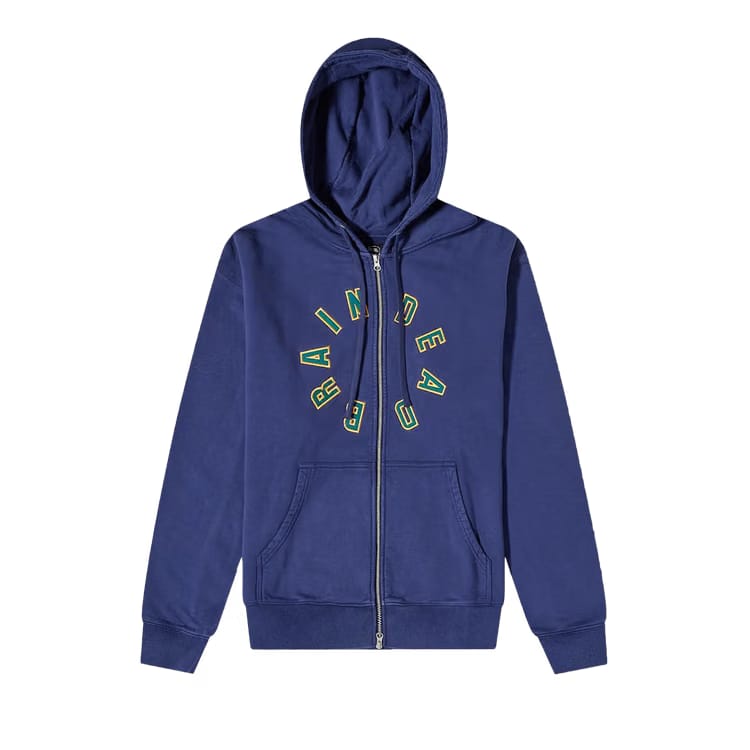Brain Dead Collegiate Zip Up Hoodie Navy